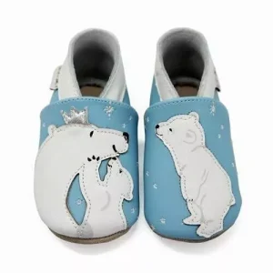 Chaussons Bébé Cuir Souple – Ours Calin