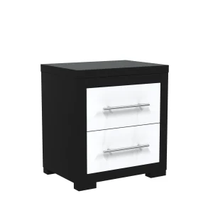 Table de nuit barton pour déco chambre, java & blanc