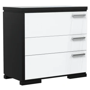 Bureau - 3 Tiroirs - Joe - Noir et Blanc