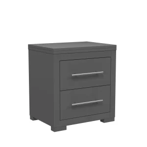 Table de nuit barton pour décoration de chambre, gris foncé