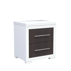 Table de nuit barton pour décoration de chambre, bois de grange & blanc