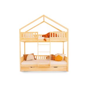 Lit superposé cabane Noah avec tiroir