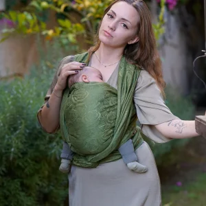 Écharpe de portage Rose verte