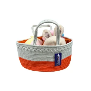 Organisateur de jouets Boobeyeh en corde de coton orange