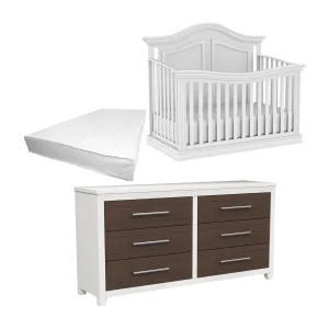 Ensemble de chambre d'enfant 14 : Lit de Bébé | Bureau Double | Matelas pour Bébé. Ensemble de 3 morceaux.