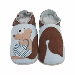 Chaussons Bébé Cuir Souple – Ecureuil