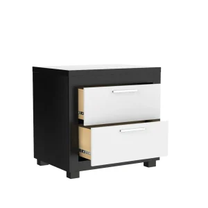 Table de nuit droite alpha pour chambre, java et blanc