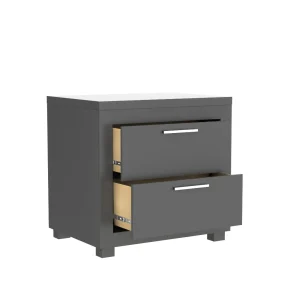 Table de nuit droite alpha pour chambre, gris foncé