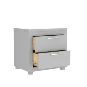 Table de nuit droite alpha pour chambre, gris clair