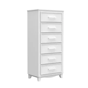 Commode 6 tiroirs bella pour chambre, blanc