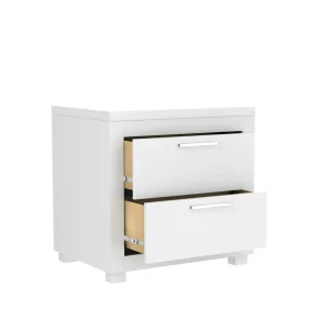 Table de nuit droite alpha pour chambre, blanc