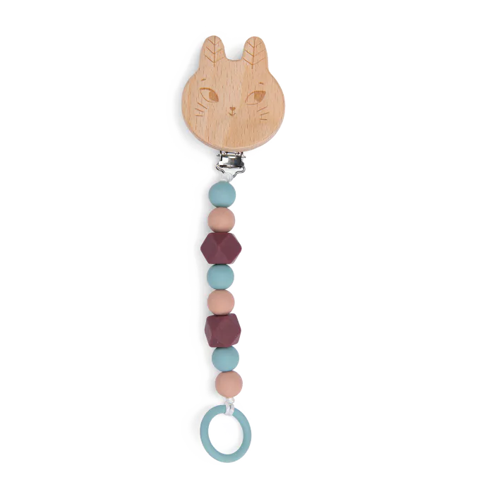 Attache-tétine bois et silicone Lapin – Après la pluie – Image 3