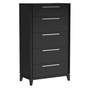 Commode 5 tiroirs moderna pour chambre, java