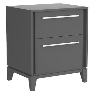 Table de nuit moderna pour chambre, gris foncé