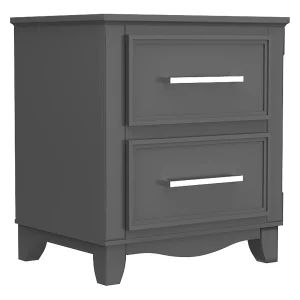 Table de nuit bella pour chambre, gris foncé
