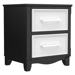 Table de nuit bella pour chambre, java et blanc