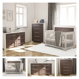 Lit bébé Karlstad - Trio collection joanna bois grange et blanc