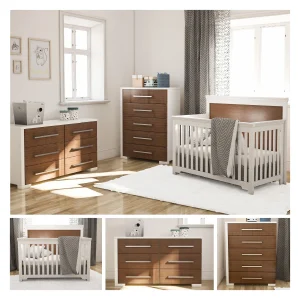 Lit bébé Karlstad - Trio collection joanna noyer et blanc