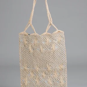 Sac Buriti fleur tissé main en macramé, Brésil