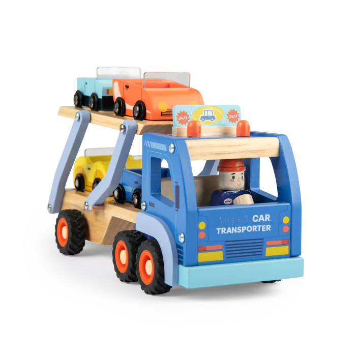 Camion de transport de voitures en bois