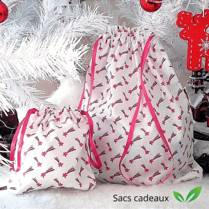 Sac cadeau réutilisable “Étoiles/Filantes” – Zéro déchet en coton
