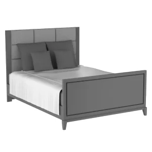 Lit queen moderna, gris foncé