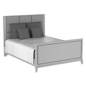 Lit queen moderna, gris clair