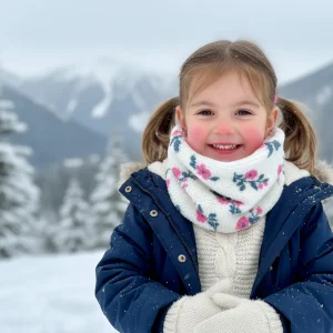 Le tour de cou enfant sherpa fleuri