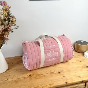 Léon  le sac polochon enfant rose thé