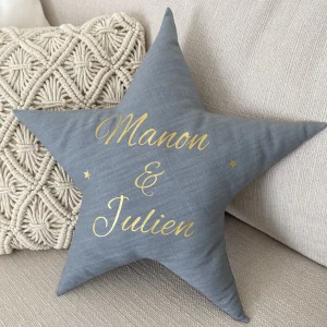 Coussin étoile en lin