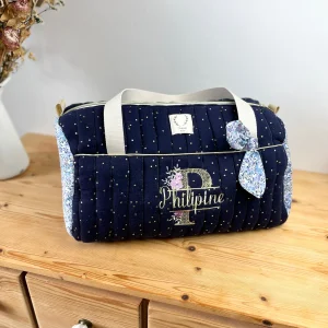 Louison le sac polochon enfant matelassé Liberty Wiltshire lilas