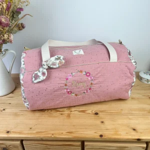 Louison le sac polochon enfant rose thé doré et marion rose