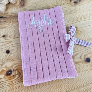 Noé le protège carnet rose thé