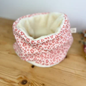 Le tour de cou gaze léopard pink