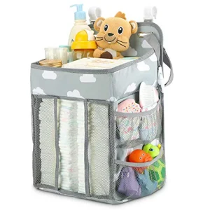 Organiseur de couches pour berceau 25cm, Organiseur de chambre d'enfant et panier à couches pour bébé,rose , bleu OU gris