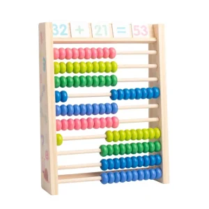 Abacus en bois éducatif,Un outil ludique et coloré pour apprendre à compter !