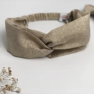 Headband croisé pailleté doré