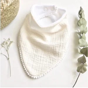 Bavoir bandana en gaze