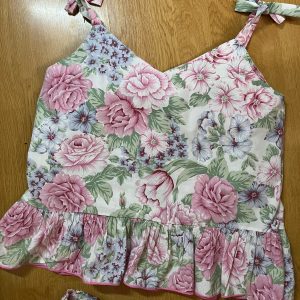 Esmée le top à nouer volant coton fleuri vintage