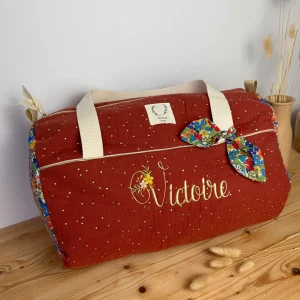 Louison le sac polochon enfant Initiale fleurs Florence