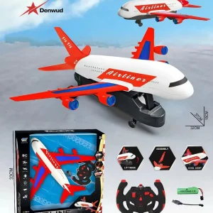 ✈️ Avion Télécommandé pour Enfants – Modèle Airliner 2.4 GHz | Lumières LED | Décollage Assisté | Jouet RC 33 cm
