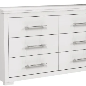 Barton commode double 6 tiroirs , blanc