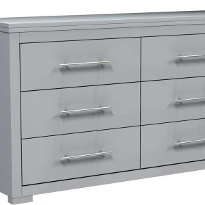 Barton commode double 6 tiroirs , gris clair