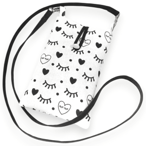 Sac bandoulière téléphone femme en coton bio rembourré – pochette artisanale minimaliste