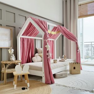 Ciel de lit Cabane A – Rétro rose