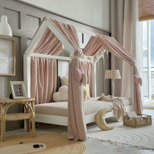 Ciel de lit Cabane A – Rose clair