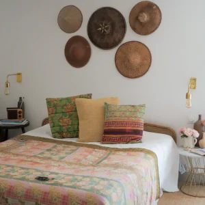 Couvre-lit Kantha Vintage en Coton Recyclé  No.118 "May in the Garden"