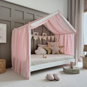 Ciel de lit Cabane B – Rose clair