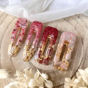 Barrette « Summer » résine et paillettes – édition limitée