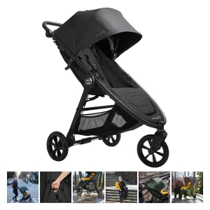 Poussette baby jogger city mini gt2 pour enfants, noire